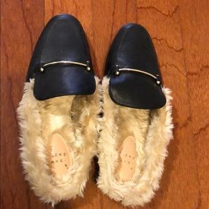 Furry mules size 8